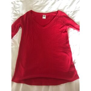 VS PINK knit style casual long sleeve pink shirt size XS Extra‎ Small Red